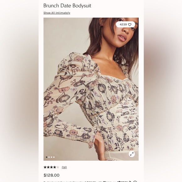 Free People Tops - NWOT • Free People • Brunch Date Bodysuit • Ivory Combo
